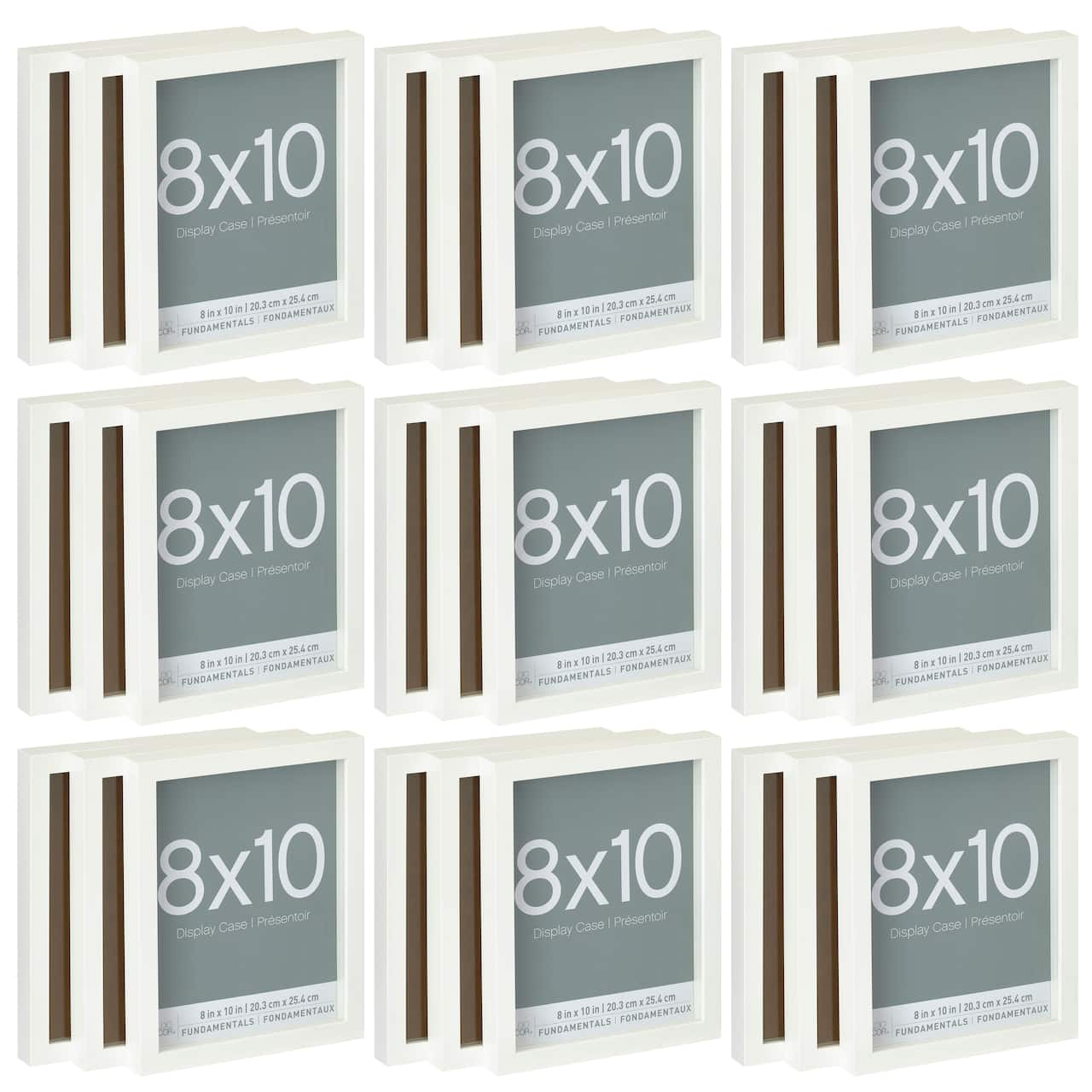 9 Packs: 3 ct. (27 total) White Fundamentals 8&#x22; x 10&#x22; Display Case by Studio D&#xE9;cor&#xAE;